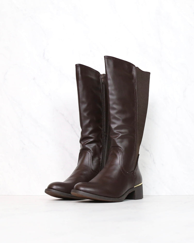 Classic Tall Riding Boots in Brown