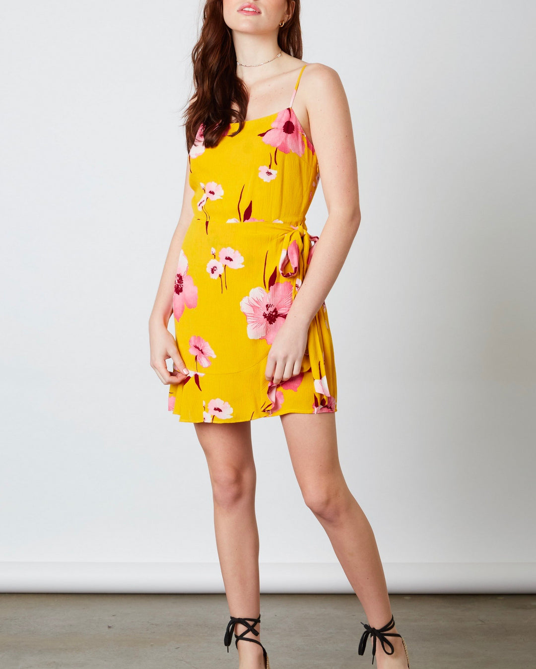 Cotton Candy LA - Paloma Ruffle Faux Wrap Mini Dress - Floral/Marigold Shop Hearts Cotton Candy LA - Paloma Ruffle Faux Wrap Mini Dress - Floral/Marigold Shop Hearts