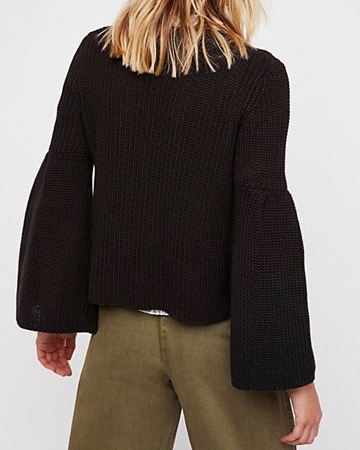 Free People - Damsel Cable Knit Pullover in Black