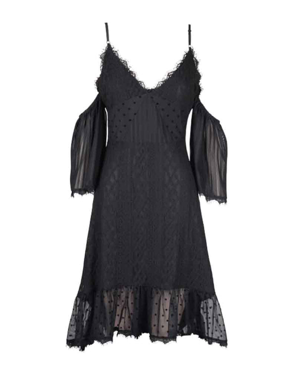Final Sale - MINKPINK - Dark Romance Lace Dress in Black