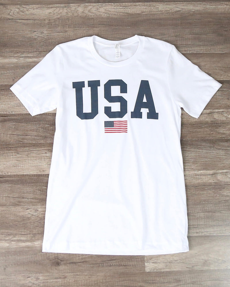 Distracted - USA Shirt Unisex Graphic Tee in White