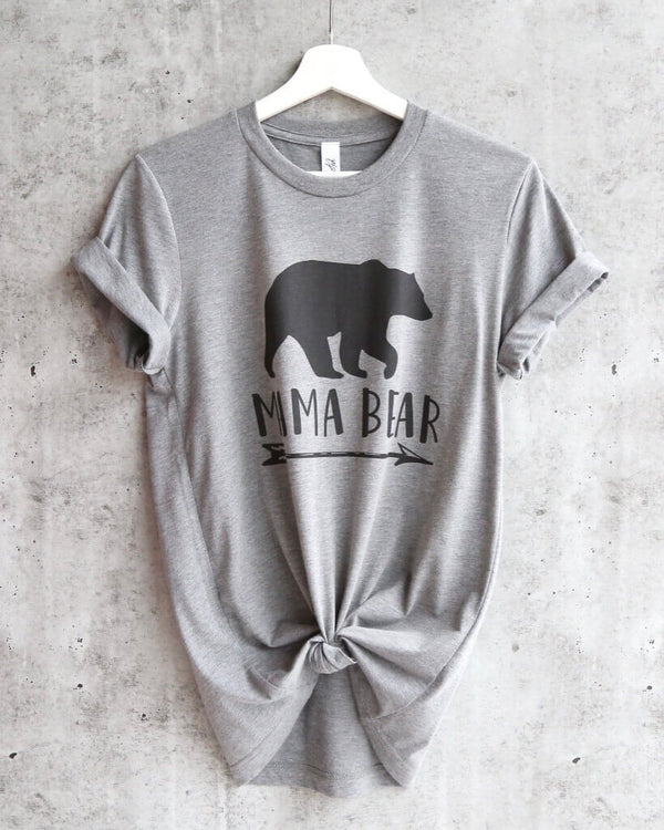 Distracted - Mama Bear Unisex T-Shirt in Heather Grey