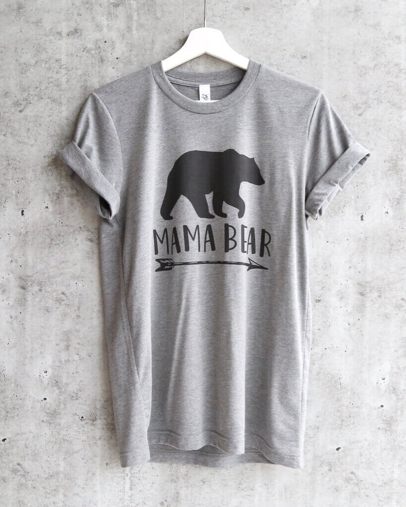Distracted - Mama Bear Unisex T-Shirt in Heather Grey