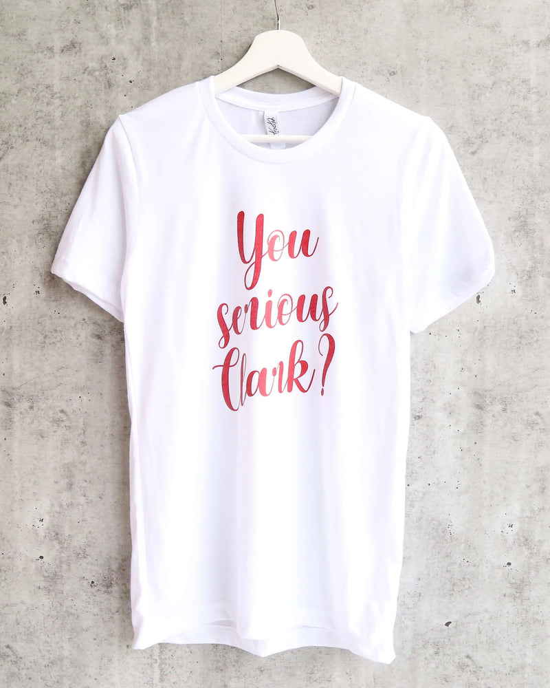 Distracted - You Serious Clark Unisex Graphic Tee in White