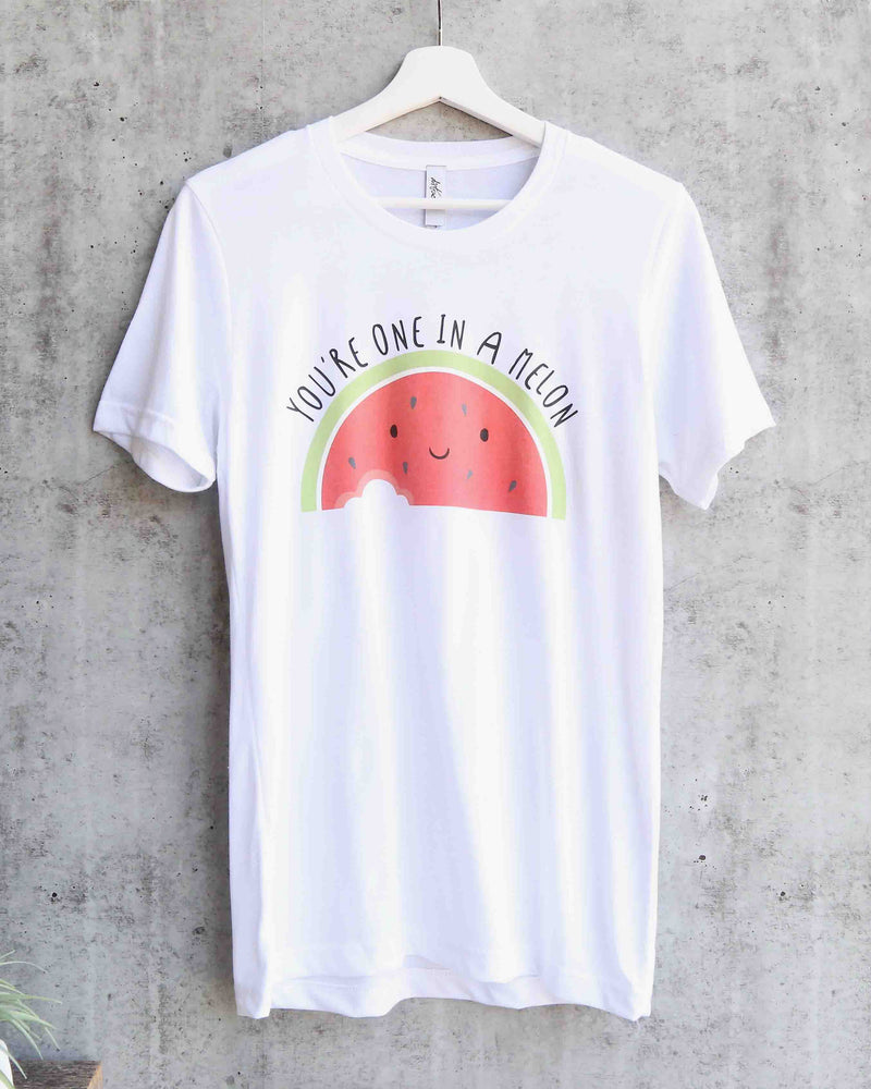 Distracted - You're One in a Melon Unisex Graphic Tee in White