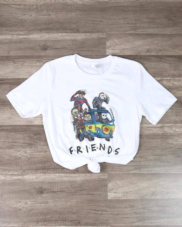 Distracted - Halloween Friends Squad Goals Graphic Tee in White