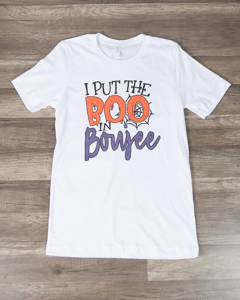 Distracted - I Put the Boo in Boujee Graphic Tee in White