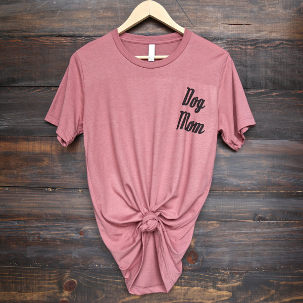 Distracted - Dog Mom Unisex Graphic Tee in Mauve