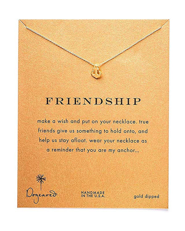Dogeared - Reminder Smooth Anchor Friendship Necklace in Gold Dipped