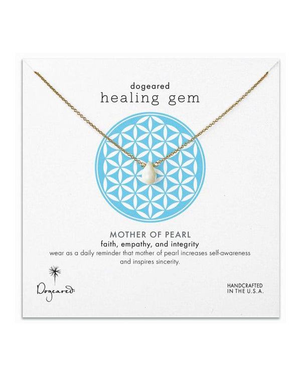 Dogeared - Healing Gem Mother of Pearl Necklace in Gold Dipped