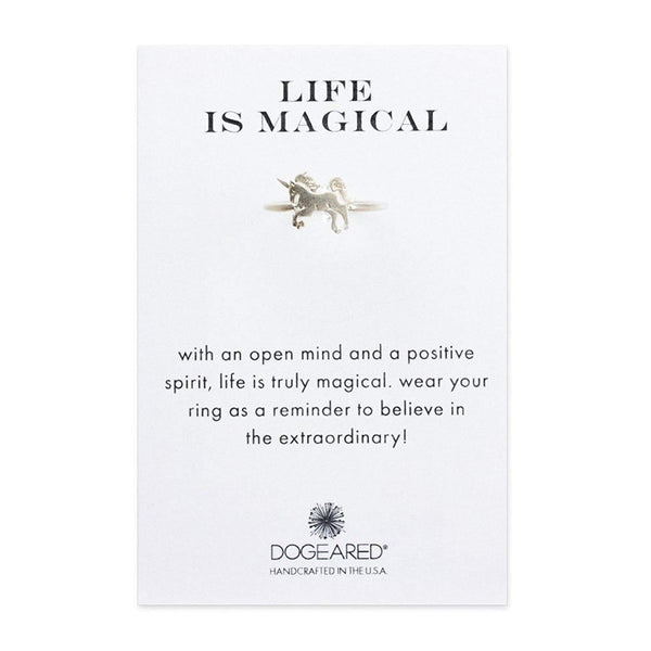 Dogeared - Life is Magical Unicorn Ring in Sterling Silver