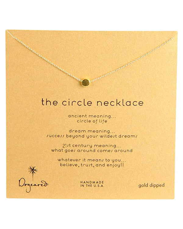 Dogeared - Dainty Minimalist Circle Necklace, Gold Dipped