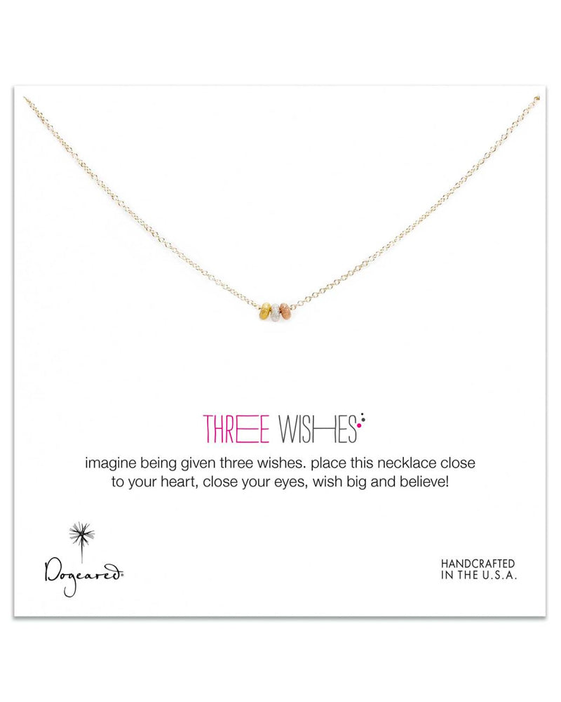 Dogeared - 3 Wishes Mixed Stardust Bead Necklace on Gold Dipped Chain