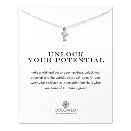 Dogeared - Unlock Your Potential Key 16" Necklace in Sterling Silver