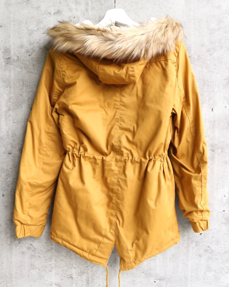 Faux Sherpa Lined Military Hooded Utility Parka Jacket in More Colors