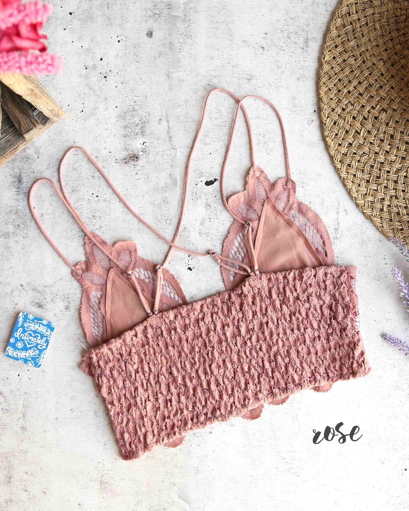 Year Around Love Affair Crochet Bralette In Rustic Rose • Impressions  Online Boutique