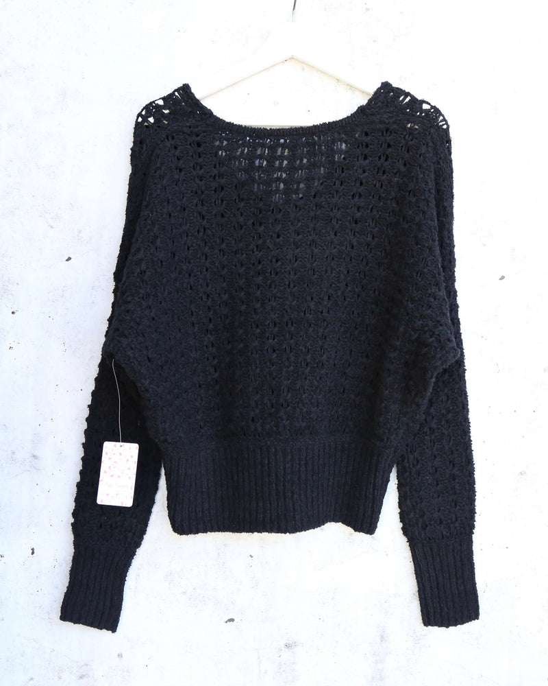 Free People Best Of You V Neck Sweater in Black