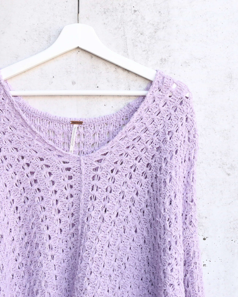 Free People Best Of You V Neck Sweater in Purple Moon