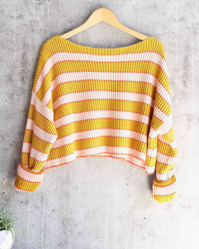 Free People - Just My Stripe Pullover in Multi
