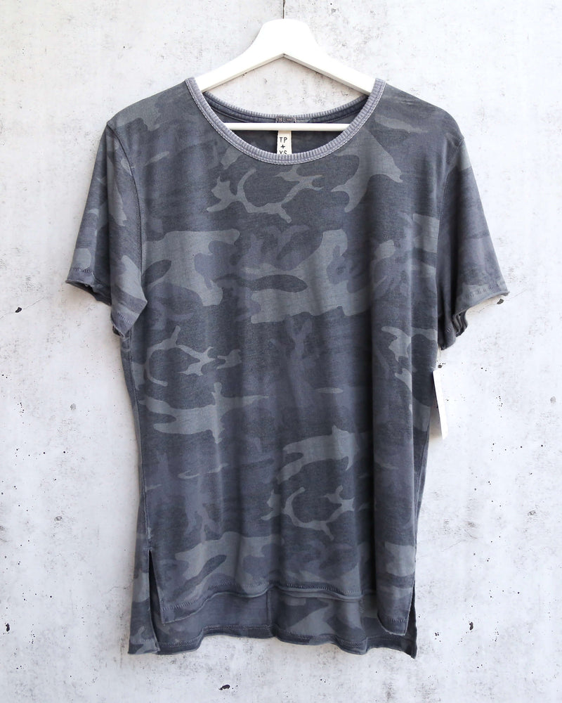 Free People Army Tee in Charcoal