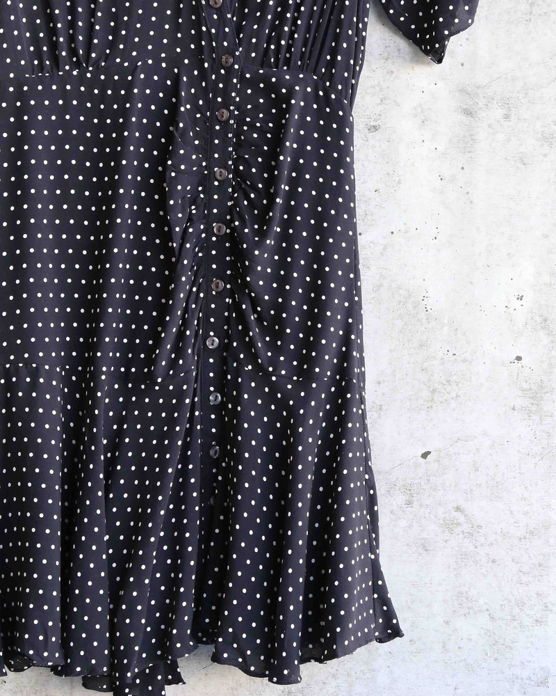 Free People - Pippa Short Sleeve Polka Dot Mini Dress in Black