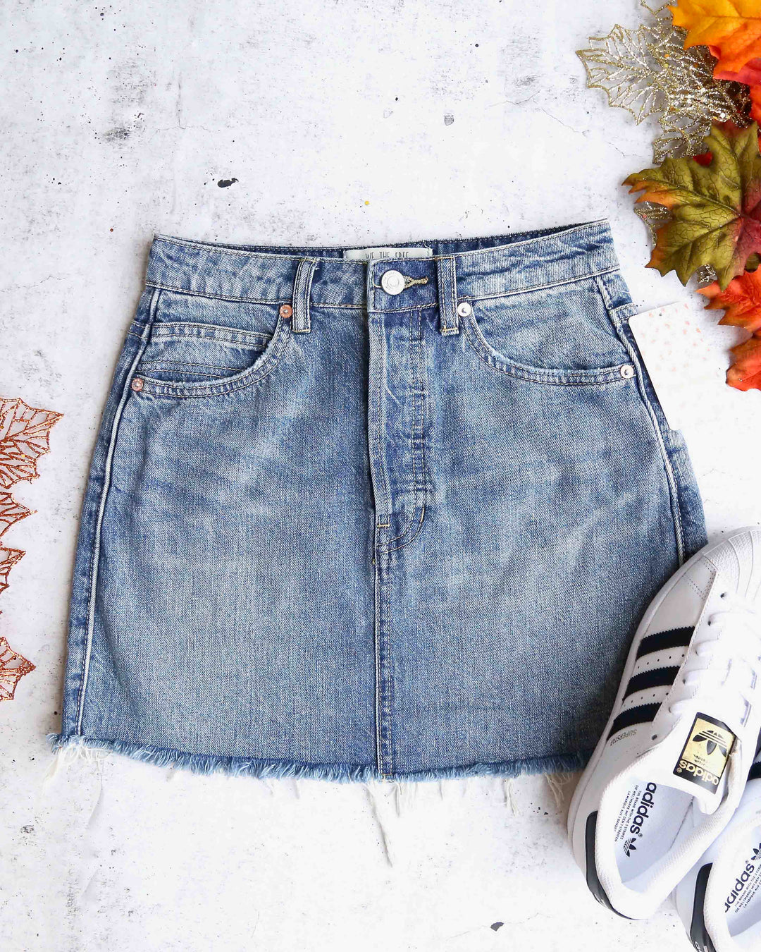 Free People Rugged A-Line Denim Mini Skirt in Blue – Shop Hearts
