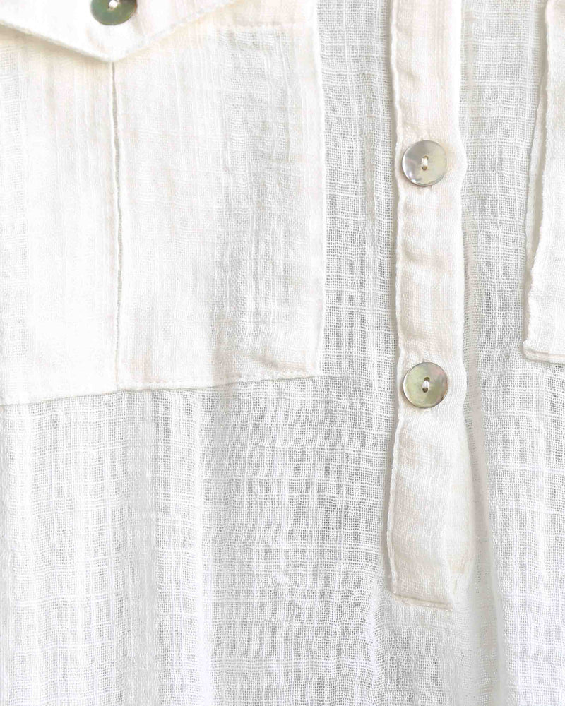 Free People - Talk to Me Lightweight Gauzy Button Down in Ivory
