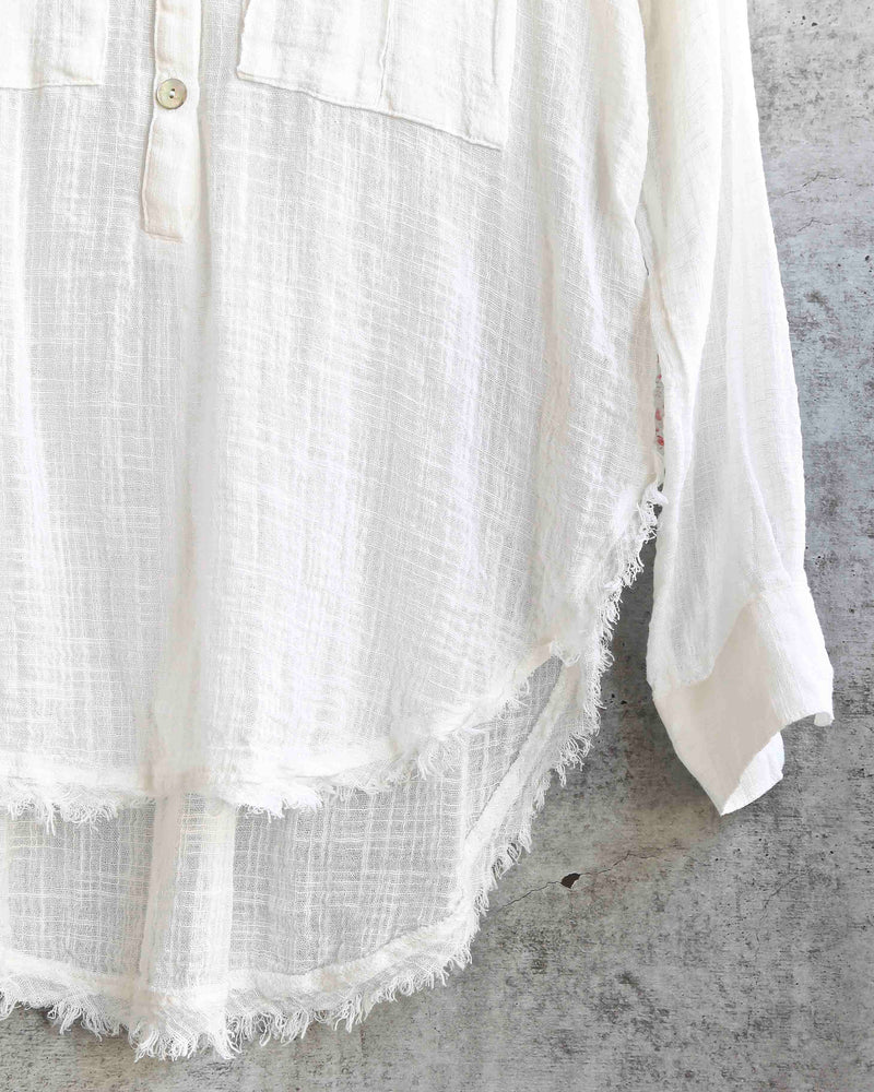 Free People - Talk to Me Lightweight Gauzy Button Down in Ivory