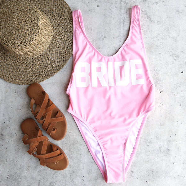 GRL GNG Collection - Bride High Cut Vintage One Piece in Bright Baby Pink