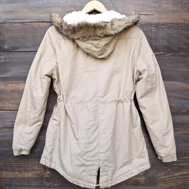 Faux Sherpa Lined Hooded Utility Parka Jacket With Removable Faux Fur Hood Trim in More Colors