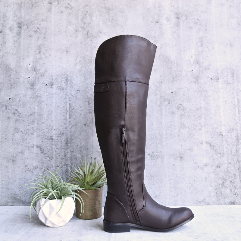 Final Sale - Estelle Motorcycle Riding Boots in Brown