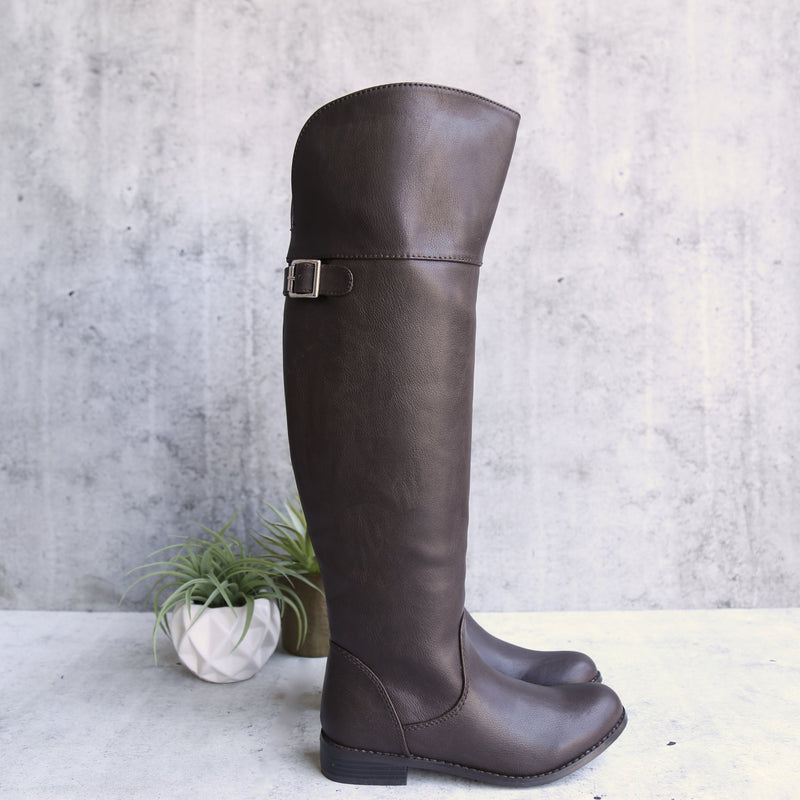 Final Sale - Estelle Motorcycle Riding Boots in Brown