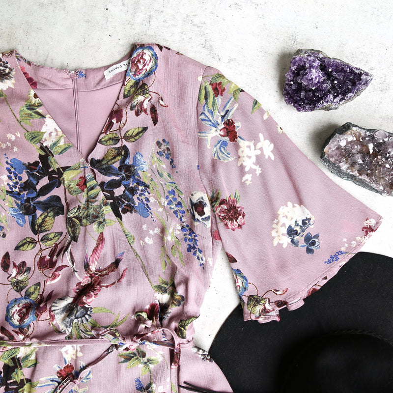 Blu Pepper - Floral Print Dress in Purple