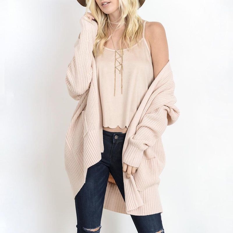 FINAL SALE - Southern Comfort Open Knit Cardigan in Blush