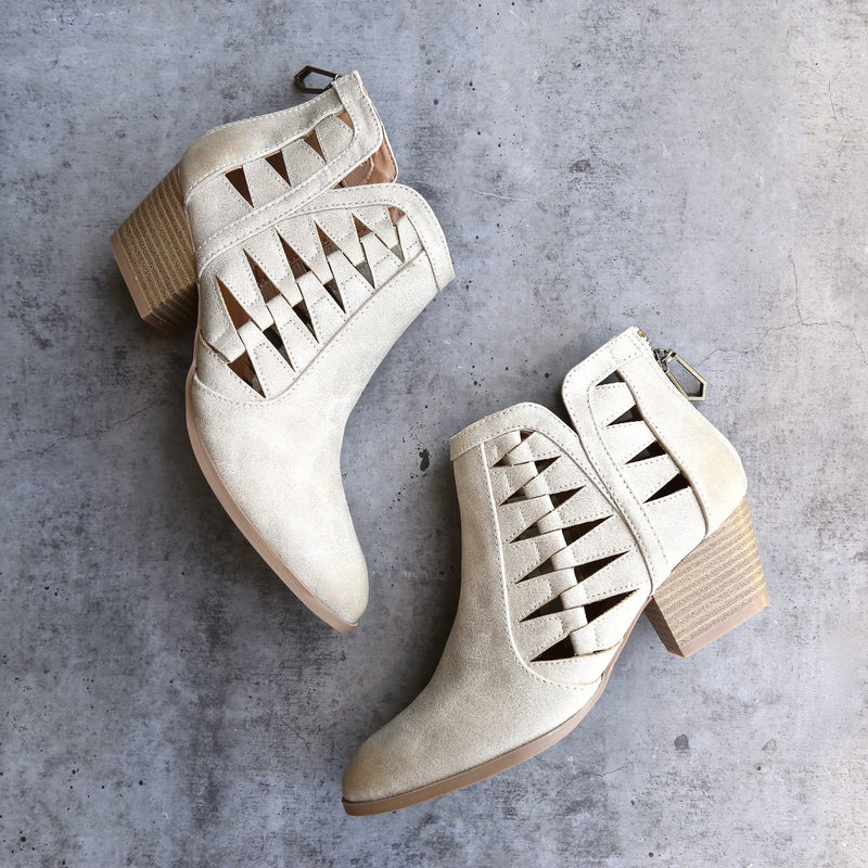 qupid ankle boots stone