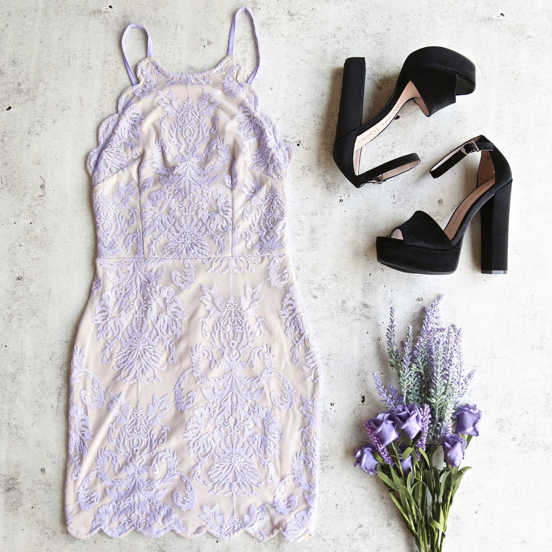 Up All Night Scallop Edge Lace Dress in More Colors