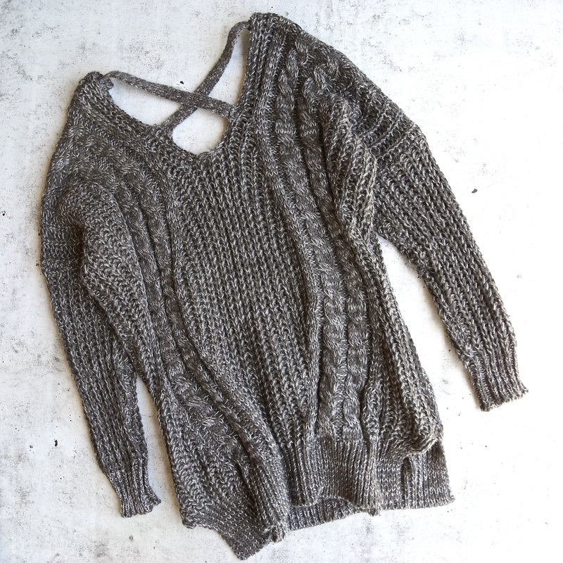 Oversized Cross Back Knit Sweater in More Colors