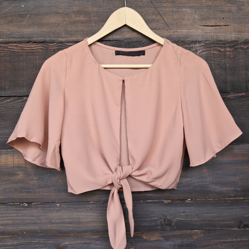 Key To My Heart Front Tie Crop Top in More Colors