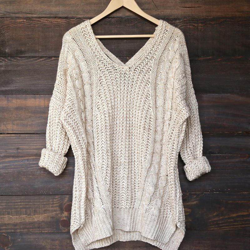 oversize cross back knit sweater - marle natural - shophearts - 2