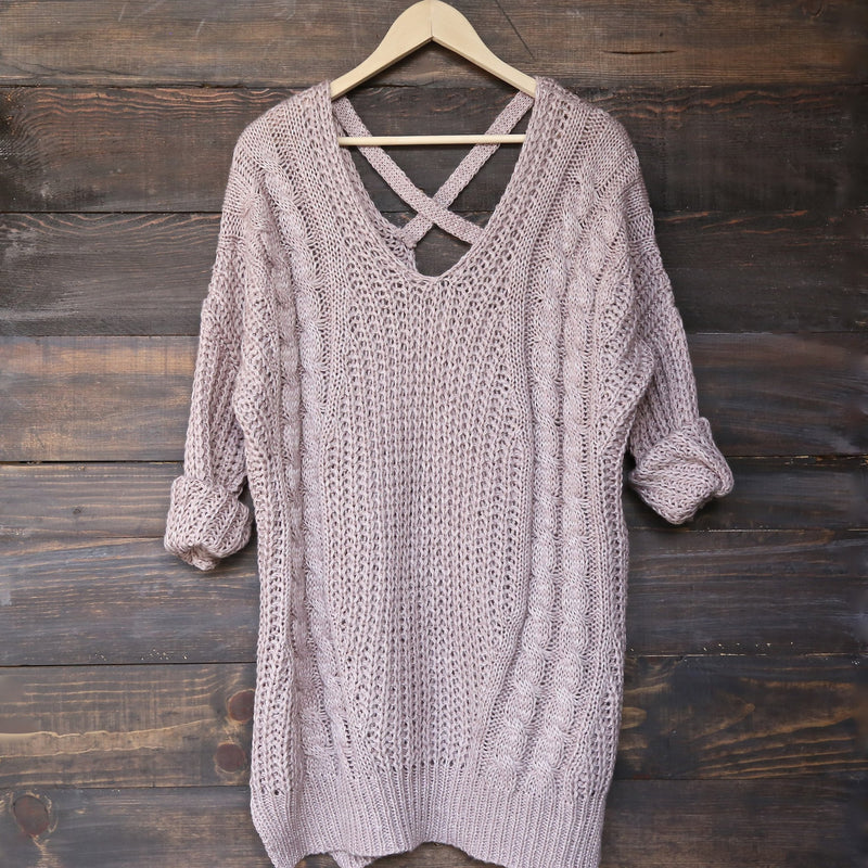 oversize cross back knit sweater - marle mauve - shophearts - 2