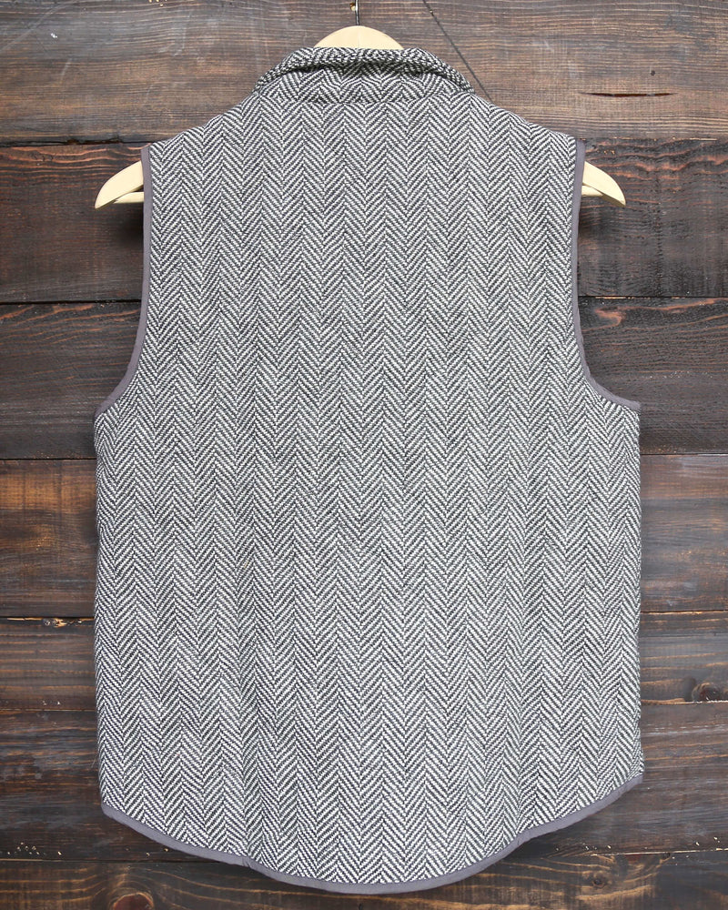 Herringbone Quilted Puffer Vest in Grey