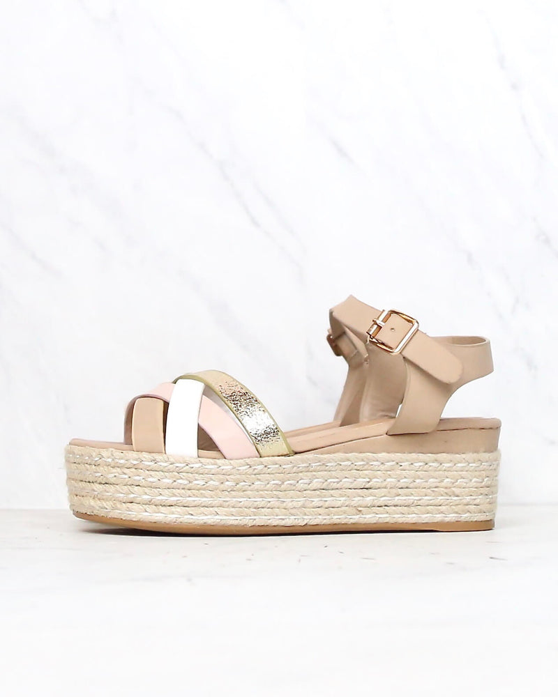 Strappy top platform espadrilles