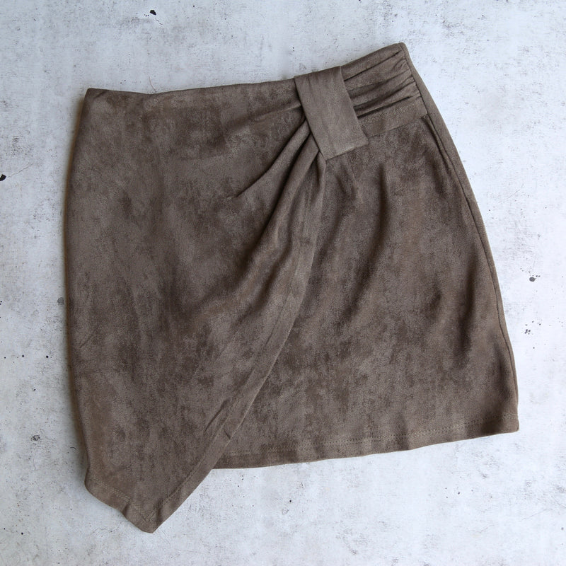 Knot That Way Vegan Suede Skirt in More Colors