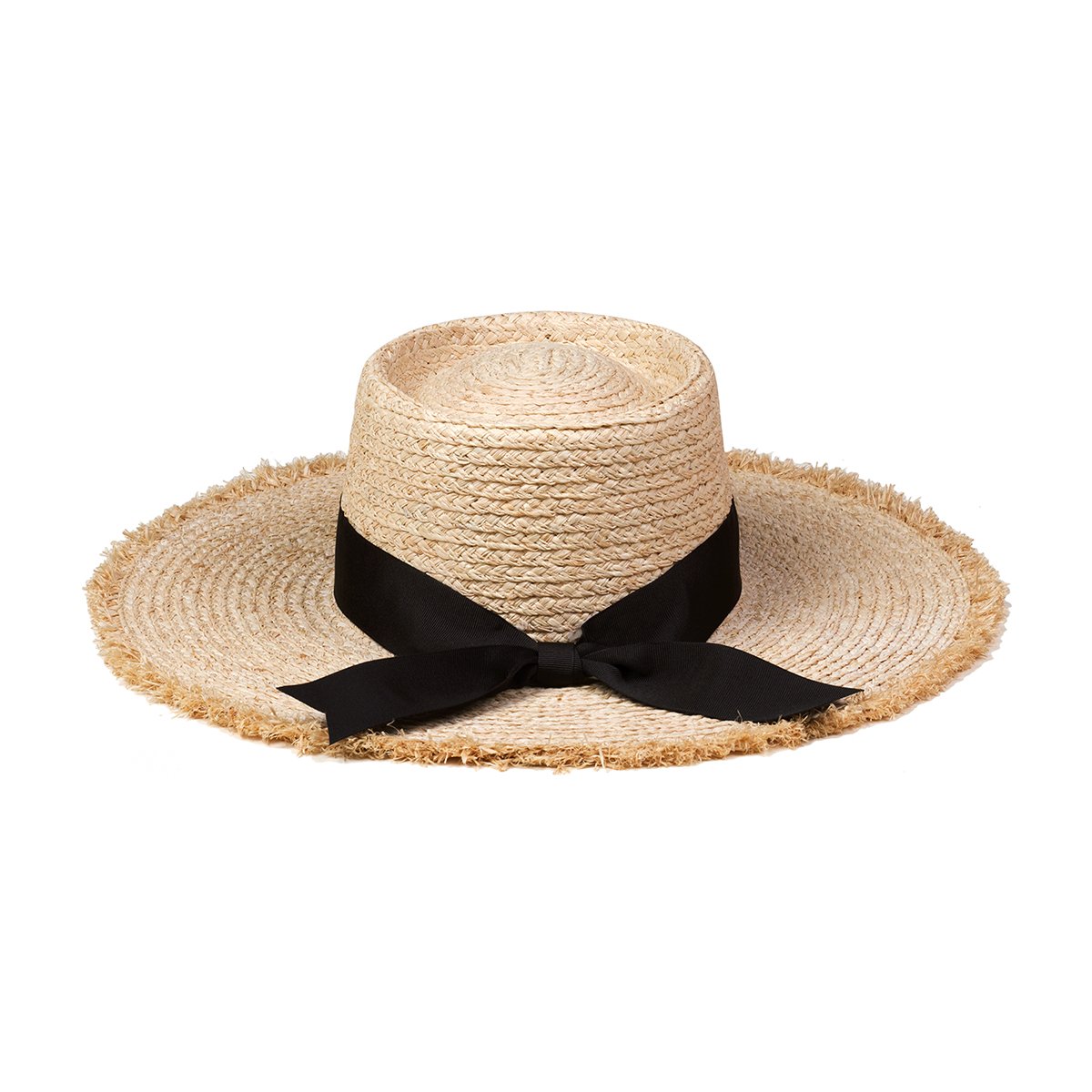 Lack Of Color Natural Straw Boater Hat with Black Band s 55 Lawson Straw Boater Hat | Lack of Color [US] main image 2