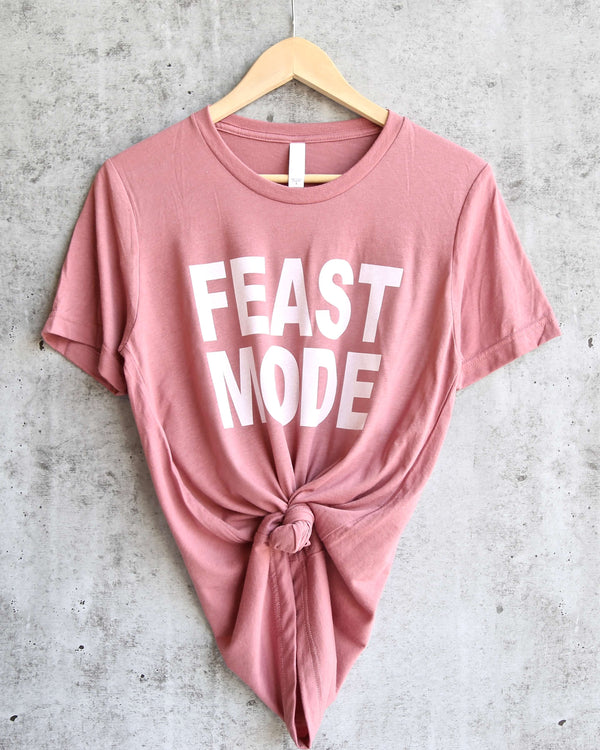 Distracted - Feast Mode Unisex Triblend in Mauve/White