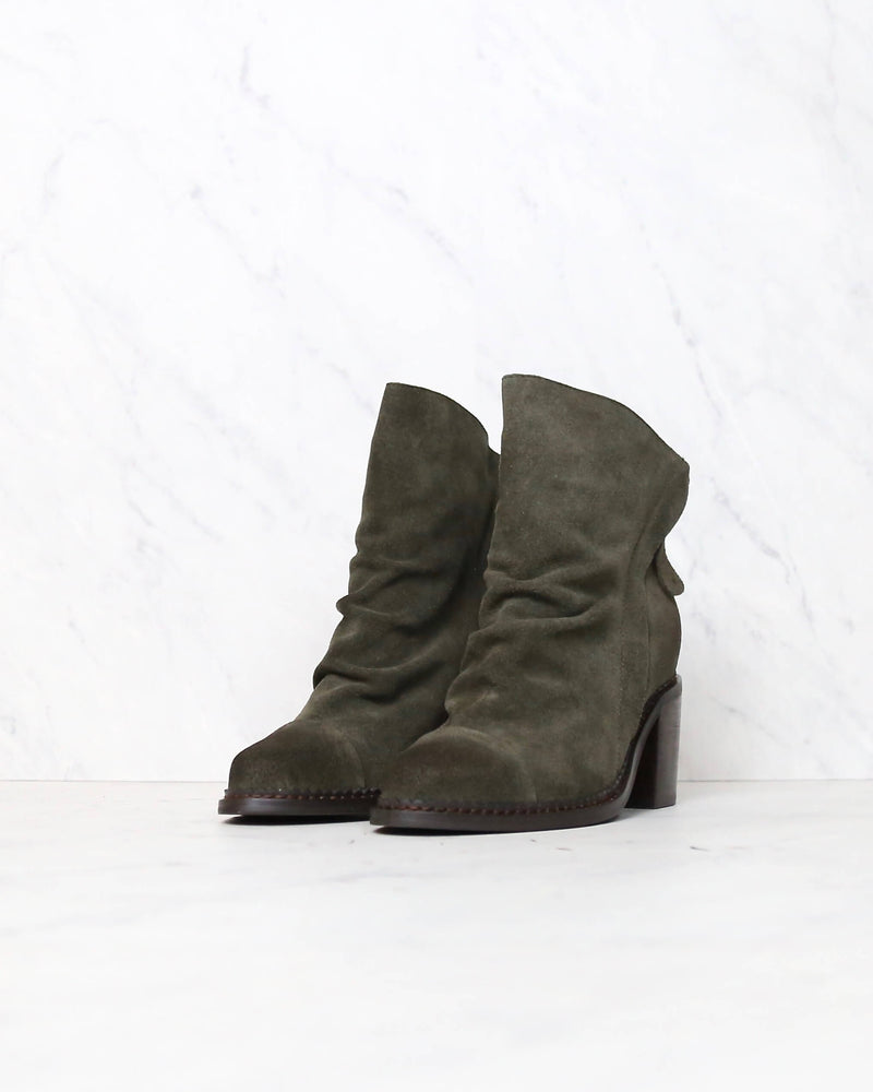 Sbicca - Millie Women's Suede Leather Booties in Green