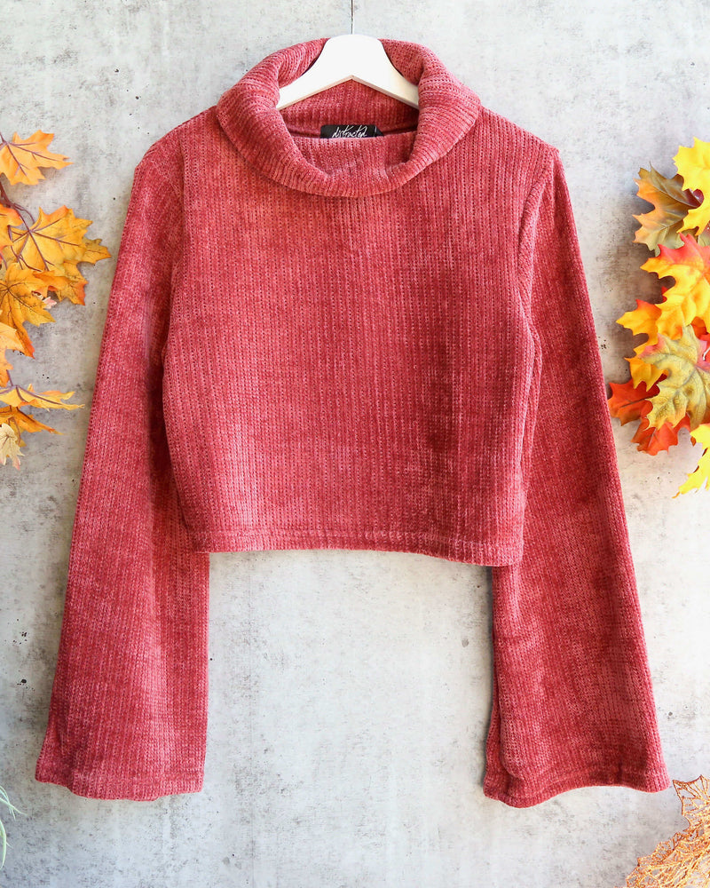 Final Sale - MINKPINK - Whole Hearted Chenille Sweater in Masala