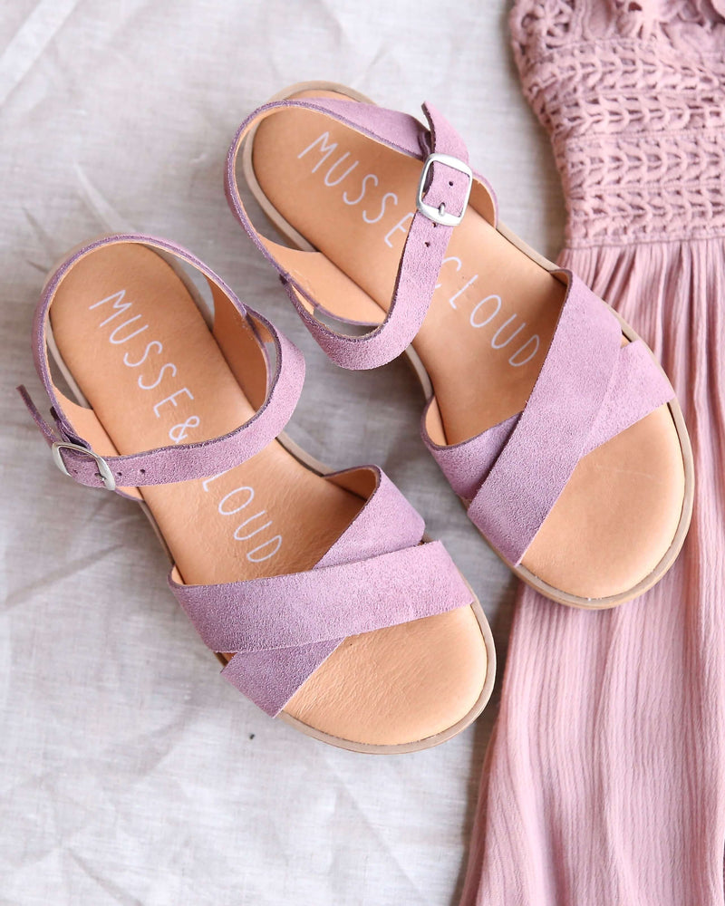 Musse & Cloud - Isabel Sporty Strappy Platform Sandal in Suede Lilac Mauve