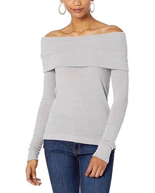 Free People - Snowbunny Off The Shoulder Top in Grey