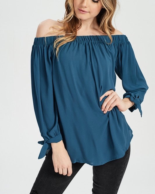 Show Me Off The Shoulder Top in Teal